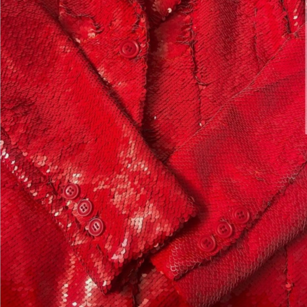 Red Sequin Blazer - Picture 9 of 10